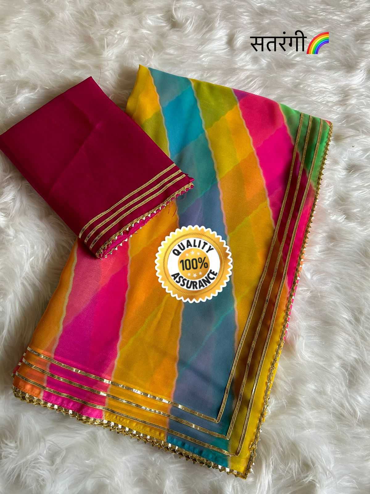 YNF GEORGETTE ASW SAMOSA WHOLESALE SAREES MANUFACTURER